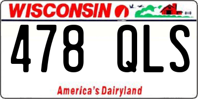 WI license plate 478QLS