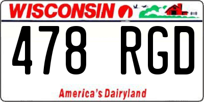 WI license plate 478RGD