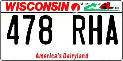WI license plate 478RHA