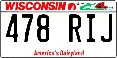 WI license plate 478RIJ