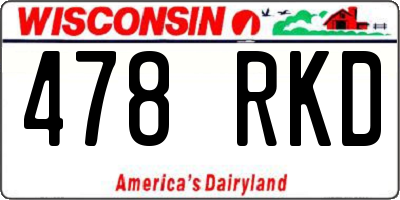 WI license plate 478RKD