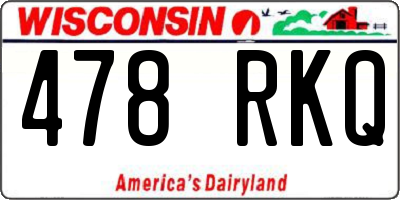 WI license plate 478RKQ