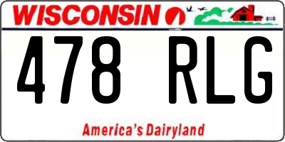 WI license plate 478RLG