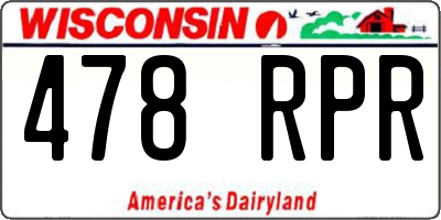 WI license plate 478RPR