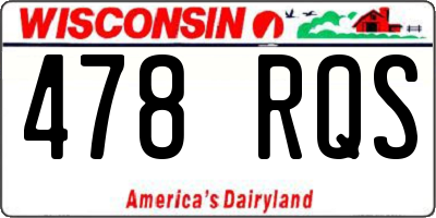 WI license plate 478RQS