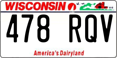 WI license plate 478RQV
