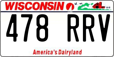WI license plate 478RRV