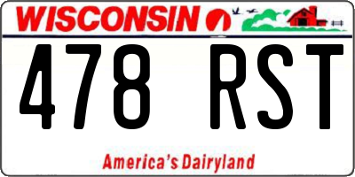 WI license plate 478RST