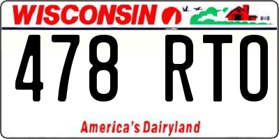 WI license plate 478RTO