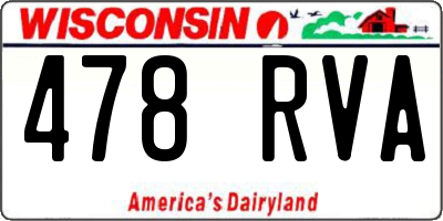 WI license plate 478RVA