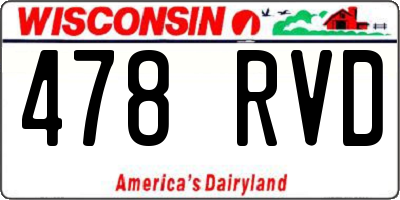 WI license plate 478RVD