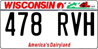WI license plate 478RVH