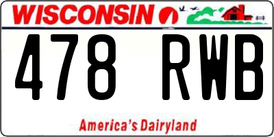 WI license plate 478RWB
