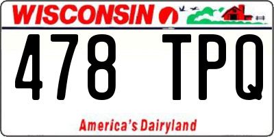 WI license plate 478TPQ