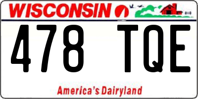 WI license plate 478TQE