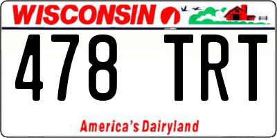WI license plate 478TRT