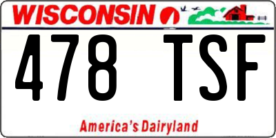 WI license plate 478TSF