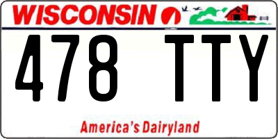 WI license plate 478TTY