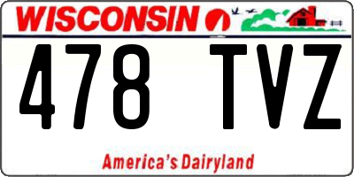 WI license plate 478TVZ