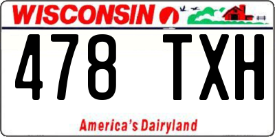 WI license plate 478TXH