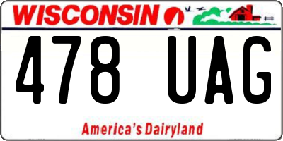 WI license plate 478UAG