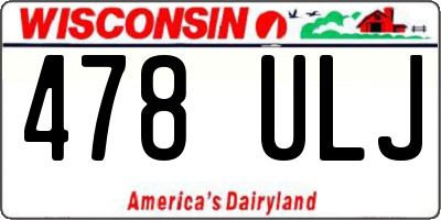 WI license plate 478ULJ