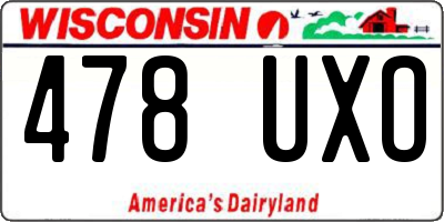 WI license plate 478UXO