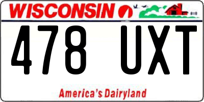 WI license plate 478UXT
