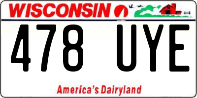 WI license plate 478UYE