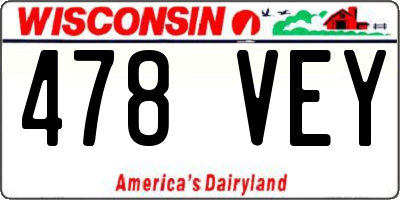 WI license plate 478VEY