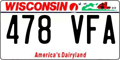 WI license plate 478VFA