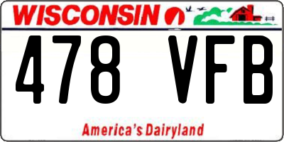 WI license plate 478VFB