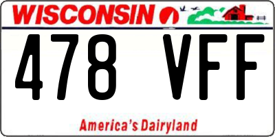 WI license plate 478VFF