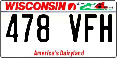 WI license plate 478VFH