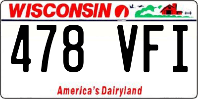 WI license plate 478VFI