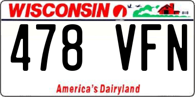 WI license plate 478VFN