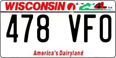 WI license plate 478VFO