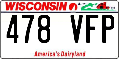 WI license plate 478VFP