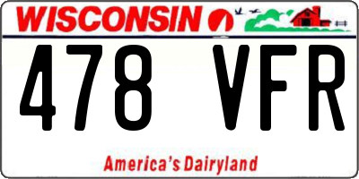 WI license plate 478VFR