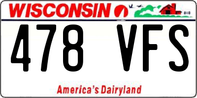 WI license plate 478VFS