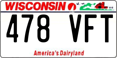WI license plate 478VFT