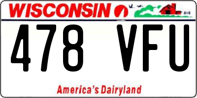 WI license plate 478VFU
