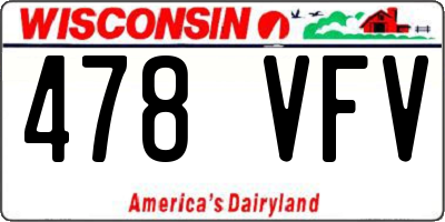 WI license plate 478VFV