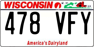 WI license plate 478VFY