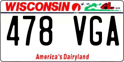 WI license plate 478VGA