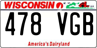 WI license plate 478VGB