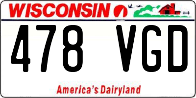 WI license plate 478VGD