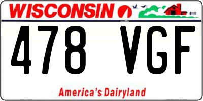 WI license plate 478VGF