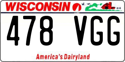WI license plate 478VGG