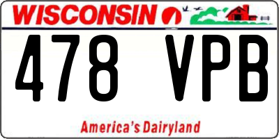 WI license plate 478VPB